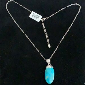 Sterling silver necklace with Turquoise charm